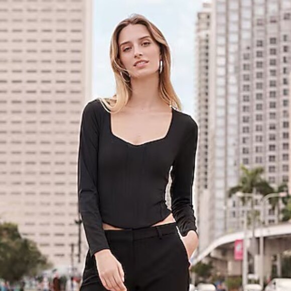 NWT Express Body Contour High Compression Long Sleeve Corset Top - size XL - Picture 1 of 5